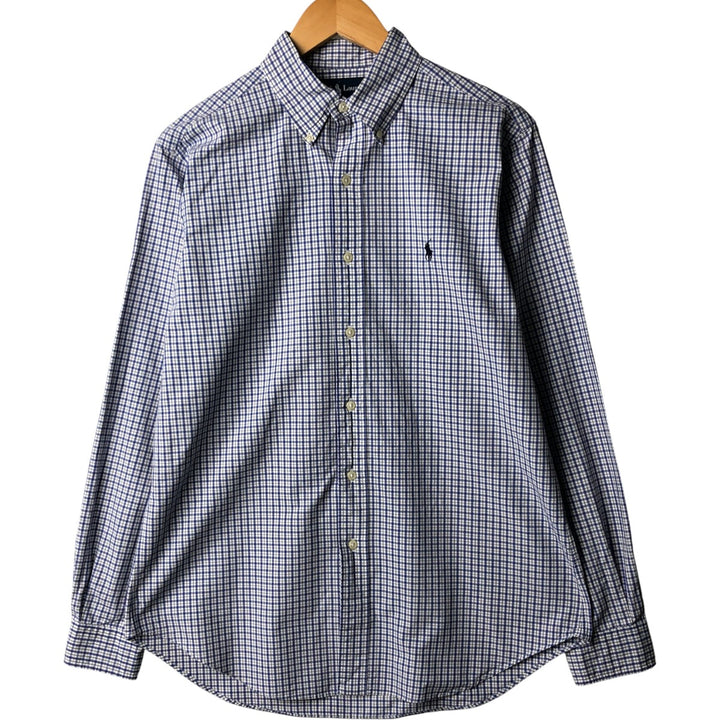 Ralph Lauren Classic Fit Long Sleeve Button Down Check Shirt Men's M cotton white type Vintage Second Hand
