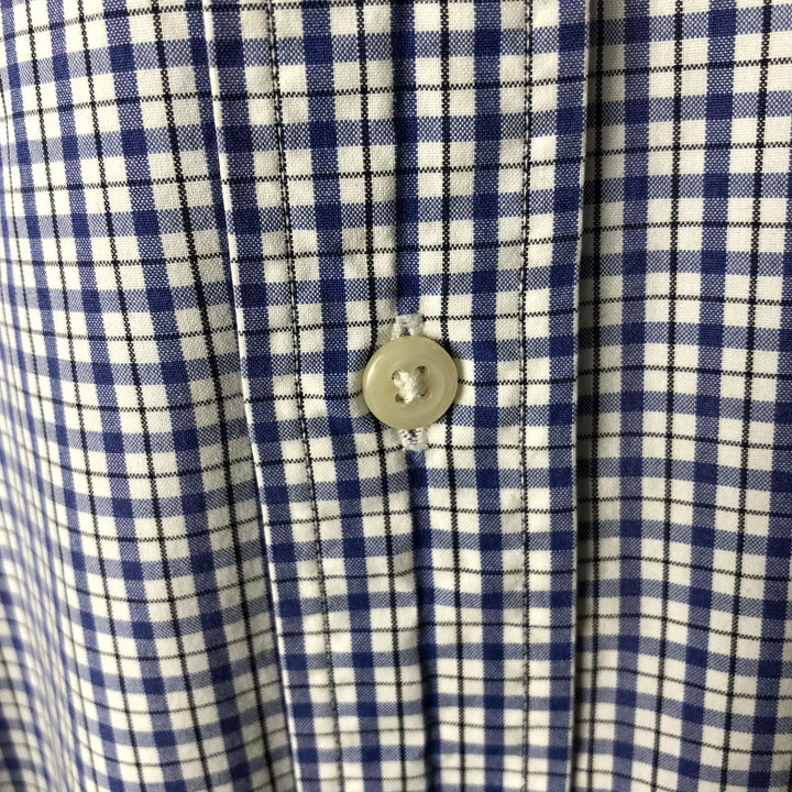 Ralph Lauren Classic Fit Long Sleeve Button Down Check Shirt Men's M cotton white type Vintage Second Hand