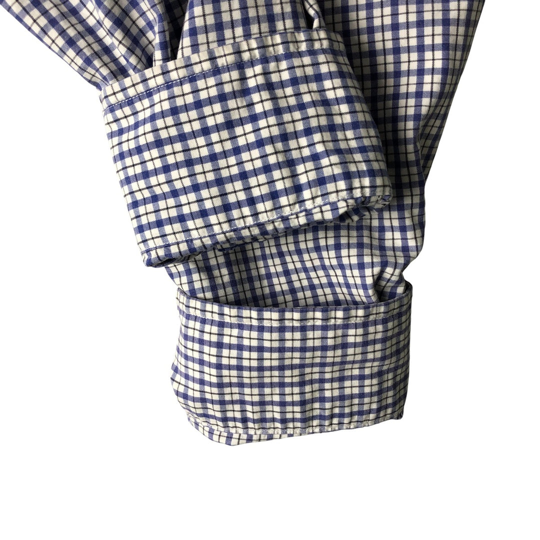 Ralph Lauren Classic Fit Long Sleeve Button Down Check Shirt Men's M cotton white type Vintage Second Hand