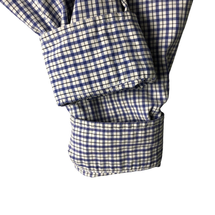 Ralph Lauren Classic Fit Long Sleeve Button Down Check Shirt Men's M cotton white type Vintage Second Hand