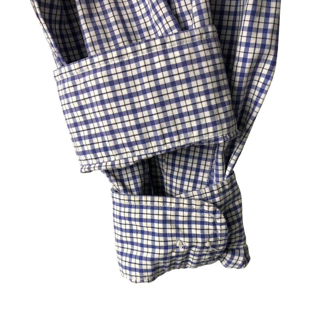 Ralph Lauren Classic Fit Long Sleeve Button Down Check Shirt Men's M cotton white type Vintage Second Hand