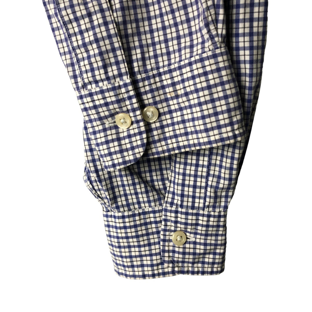 Ralph Lauren Classic Fit Long Sleeve Button Down Check Shirt Men's M cotton white type Vintage Second Hand