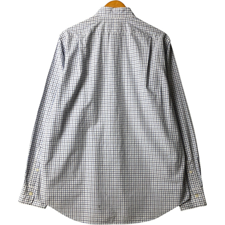 Ralph Lauren POLO RALPH LAUREN wide collar long sleeve cotton check shirt, men's size L cotton white type Vintage Second Hand