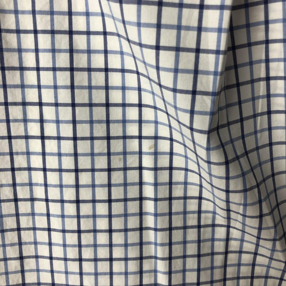 Ralph Lauren POLO RALPH LAUREN wide collar long sleeve cotton check shirt, men's size L cotton white type Vintage Second Hand