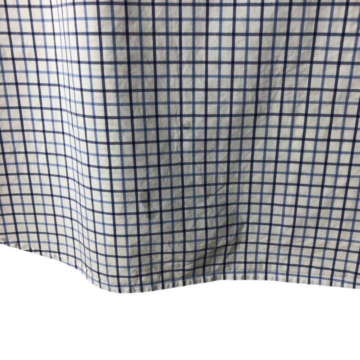 Ralph Lauren POLO RALPH LAUREN wide collar long sleeve cotton check shirt, men's size L cotton white type Vintage Second Hand