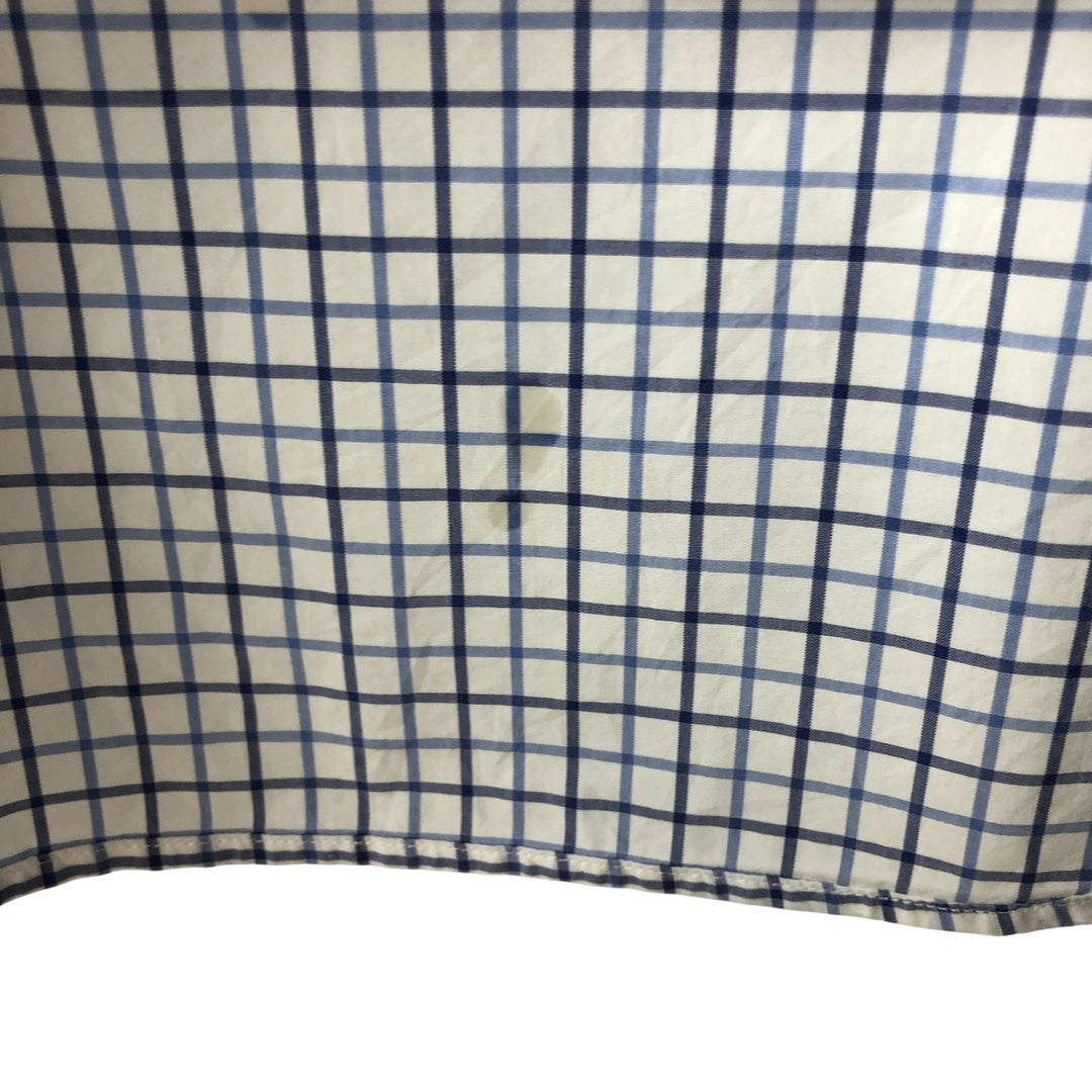 Ralph Lauren POLO RALPH LAUREN wide collar long sleeve cotton check shirt, men's size L cotton white type Vintage Second Hand