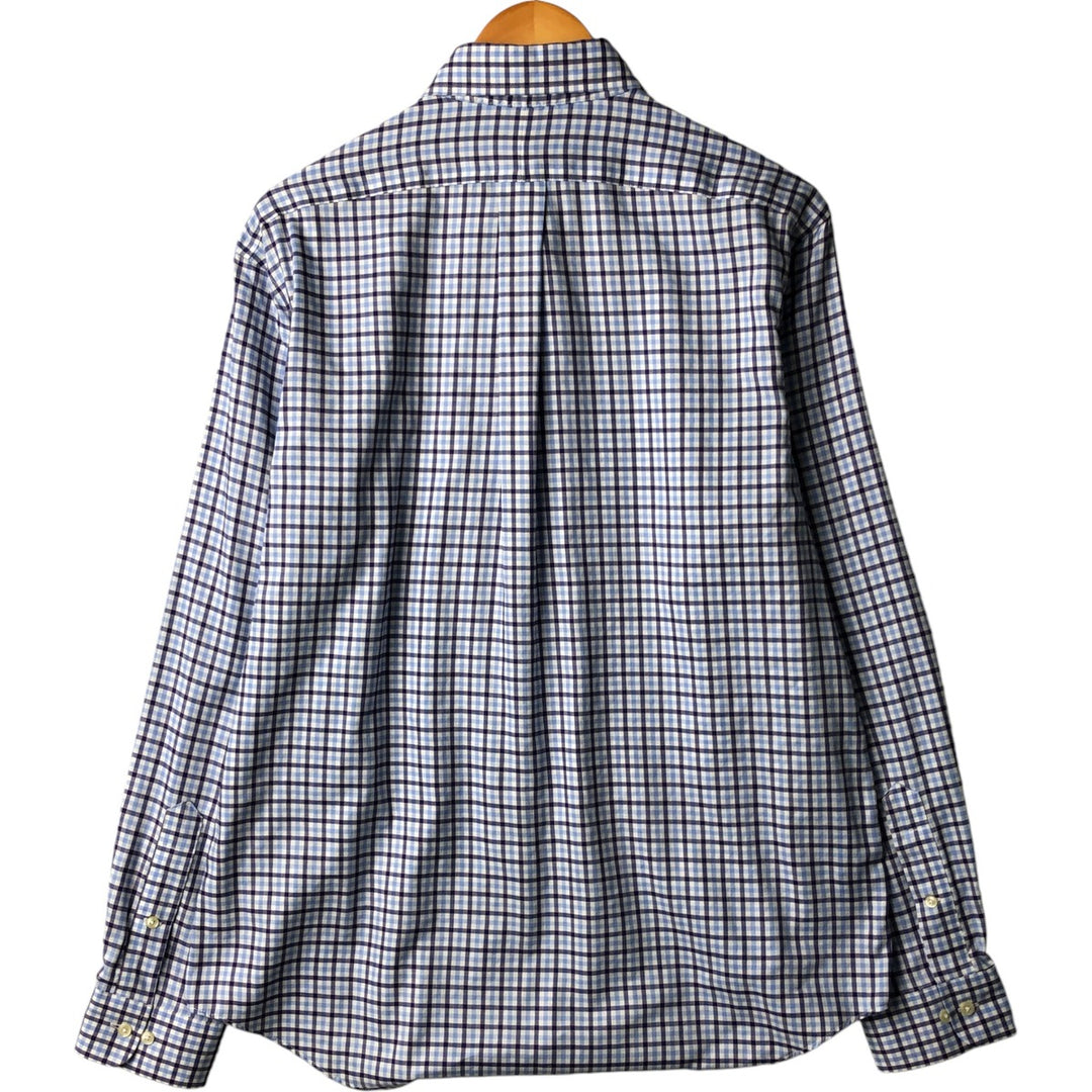 Ralph Lauren Non-Iron Long Sleeve Button-Down Check Shirt, Men's Size L cotton white type Vintage Second Hand