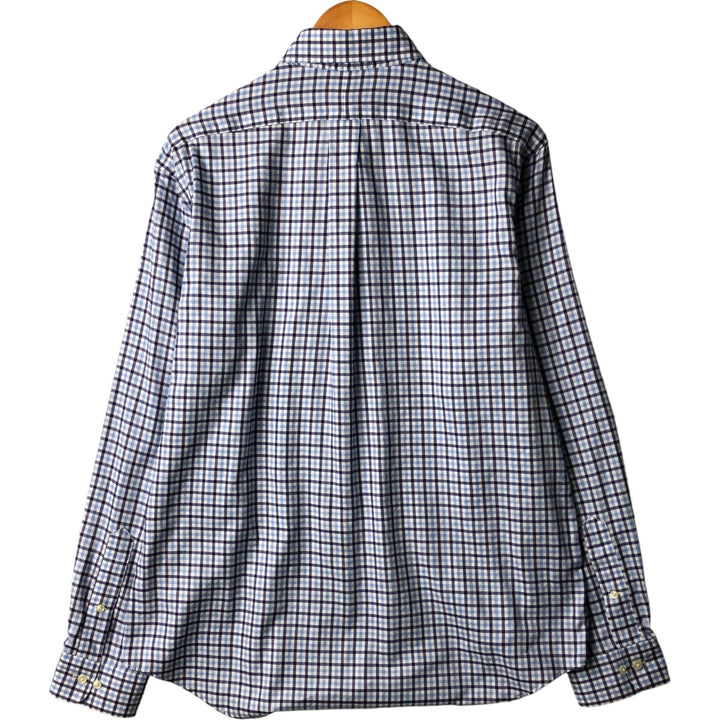 Ralph Lauren Non-Iron Long Sleeve Button-Down Check Shirt, Men's Size L cotton white type Vintage Second Hand