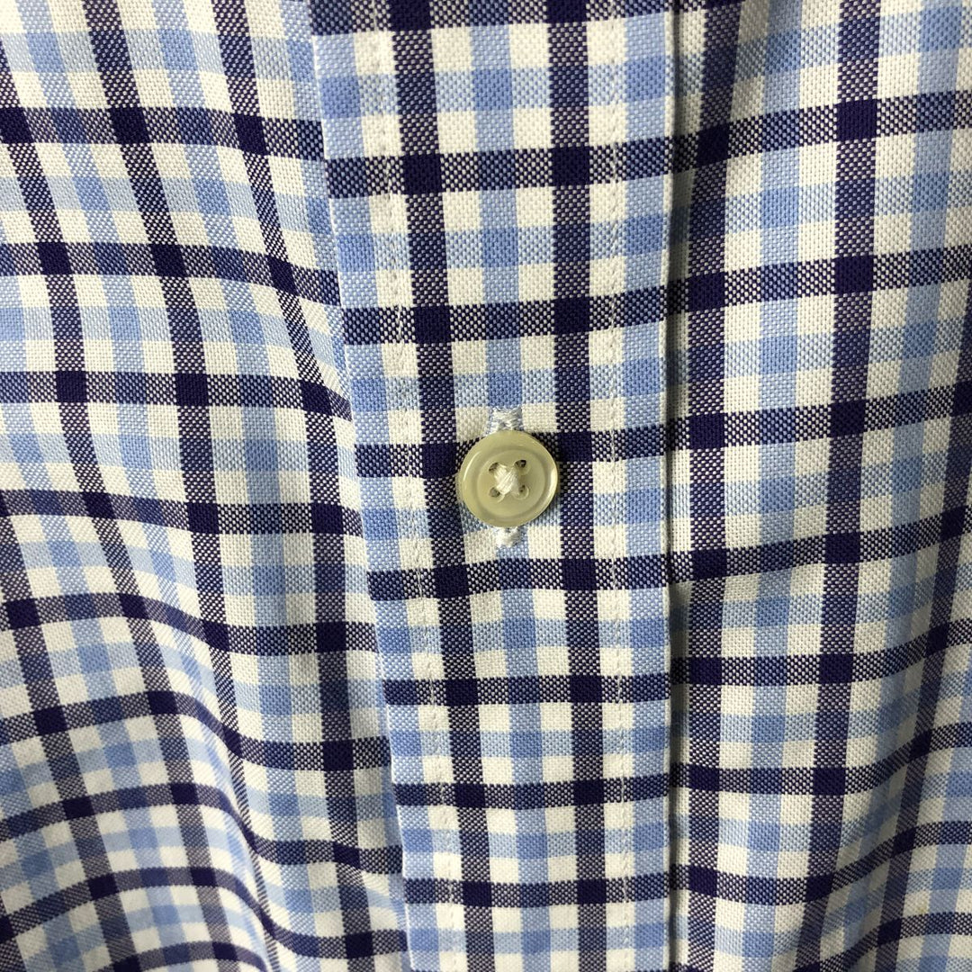 Ralph Lauren Non-Iron Long Sleeve Button-Down Check Shirt, Men's Size L cotton white type Vintage Second Hand