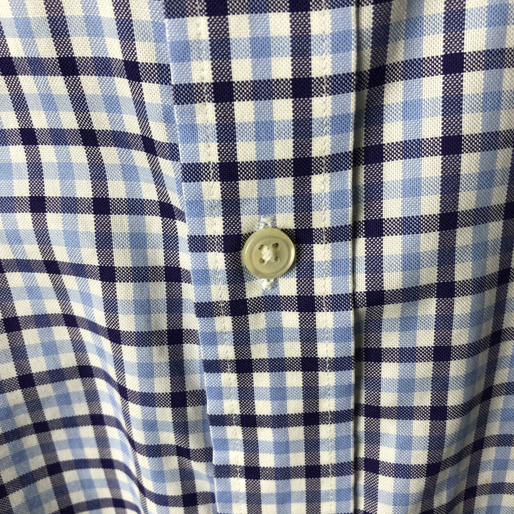 Ralph Lauren Non-Iron Long Sleeve Button-Down Check Shirt, Men's Size L cotton white type Vintage Second Hand