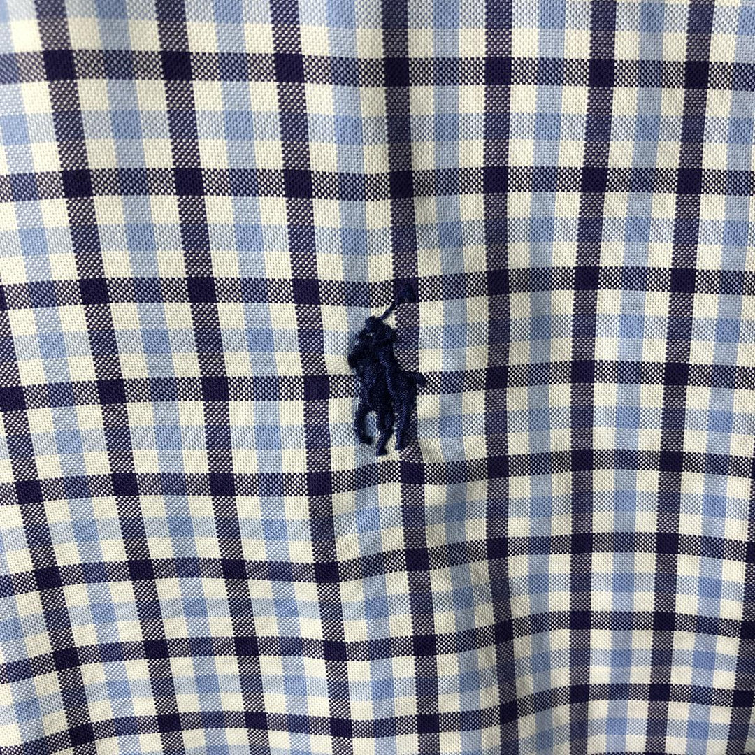 Ralph Lauren Non-Iron Long Sleeve Button-Down Check Shirt, Men's Size L cotton white type Vintage Second Hand