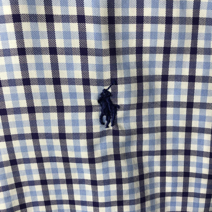 Ralph Lauren Non-Iron Long Sleeve Button-Down Check Shirt, Men's Size L cotton white type Vintage Second Hand