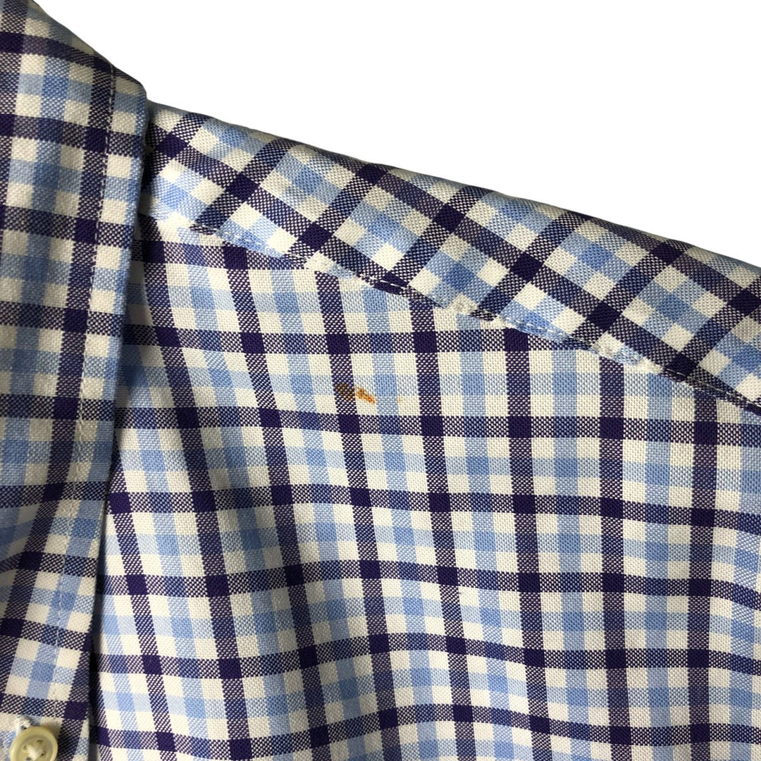 Ralph Lauren Non-Iron Long Sleeve Button-Down Check Shirt, Men's Size L cotton white type Vintage Second Hand