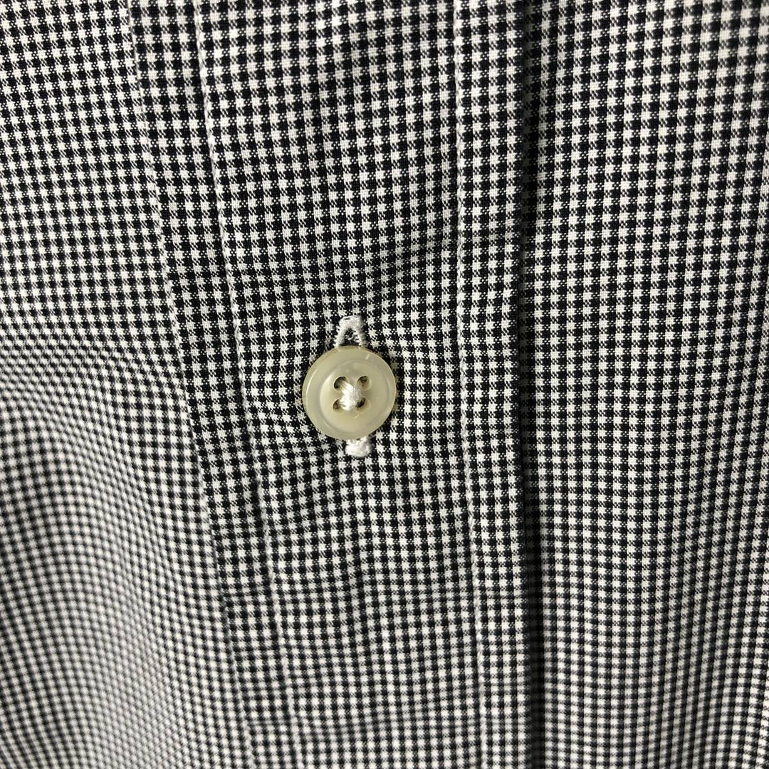 Ralph Lauren YARMOUTH Gingham Check Long Sleeve Button-Down Check Shirt Men's Size L cotton white type Vintage Second Hand