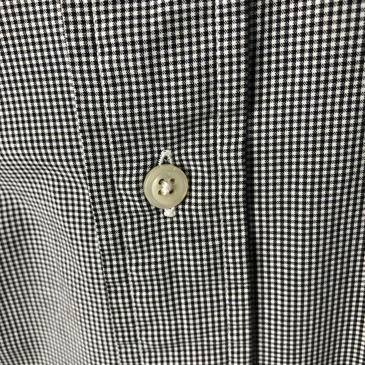 Ralph Lauren YARMOUTH Gingham Check Long Sleeve Button-Down Check Shirt Men's Size L cotton white type Vintage Second Hand