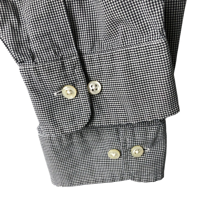 Ralph Lauren YARMOUTH Gingham Check Long Sleeve Button-Down Check Shirt Men's Size L cotton white type Vintage Second Hand