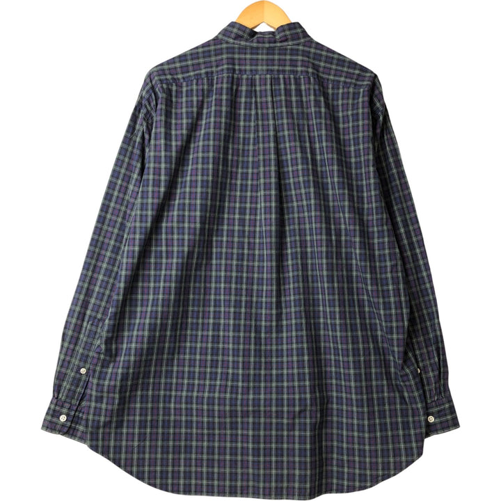 Ralph Lauren BLAKE long sleeve button down check shirt, men's XL size cotton navy blue type Vintage Second Hand