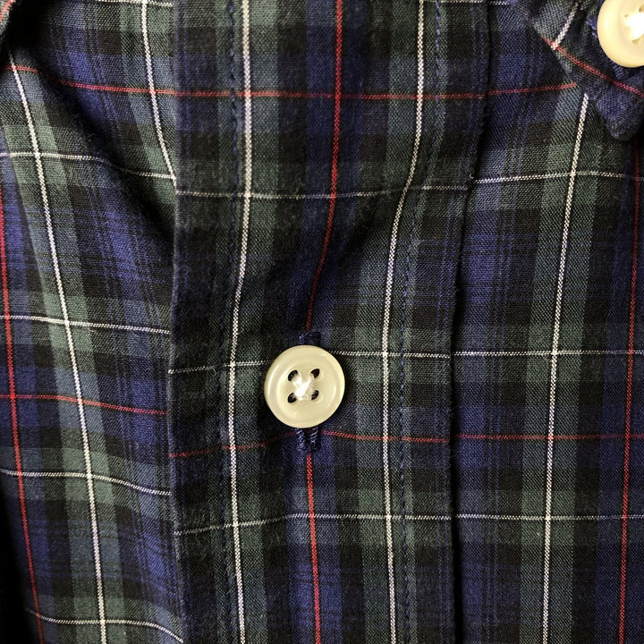 Ralph Lauren BLAKE long sleeve button down check shirt, men's XL size cotton navy blue type Vintage Second Hand