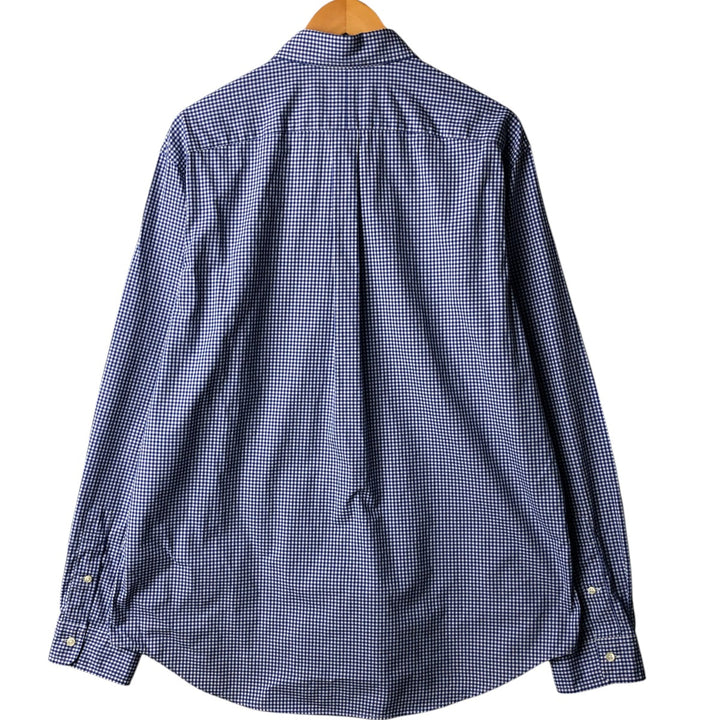 Ralph Lauren Gingham Check Long Sleeve Button-Down Check Shirt Men's XL cotton blue type Vintage Second Hand