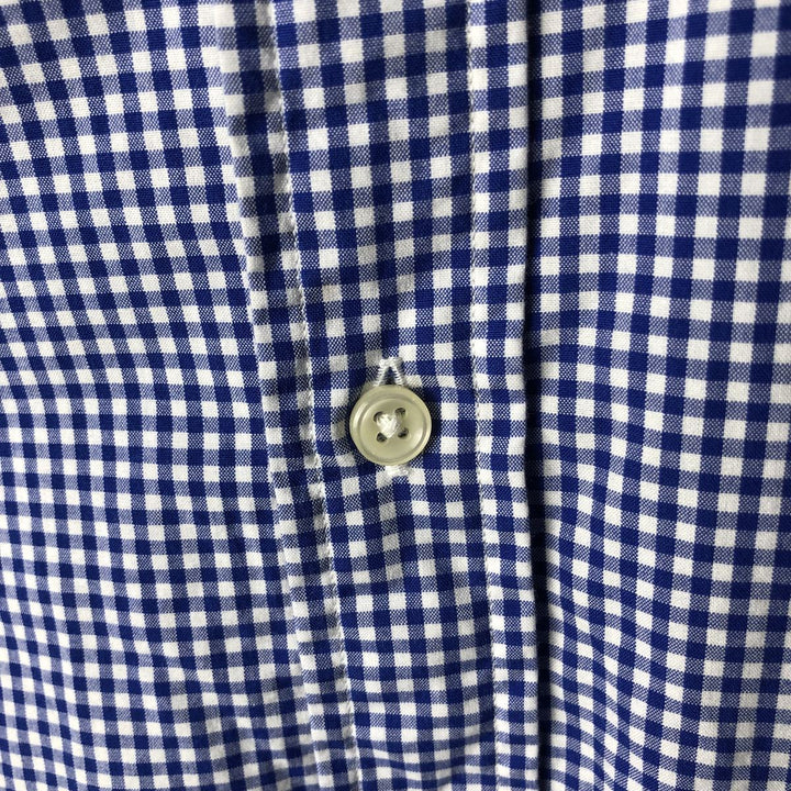 Ralph Lauren Gingham Check Long Sleeve Button-Down Check Shirt Men's XL cotton blue type Vintage Second Hand