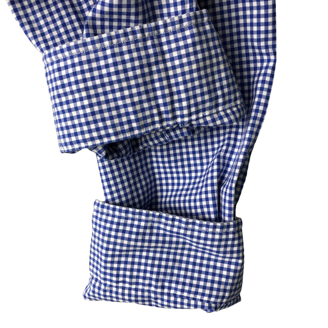 Ralph Lauren Gingham Check Long Sleeve Button-Down Check Shirt Men's XL cotton blue type Vintage Second Hand