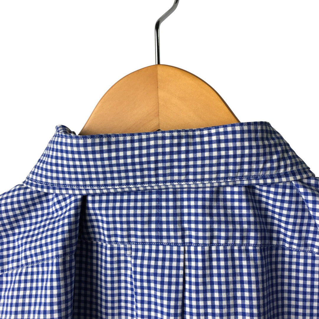 Ralph Lauren Gingham Check Long Sleeve Button-Down Check Shirt Men's XL cotton blue type Vintage Second Hand