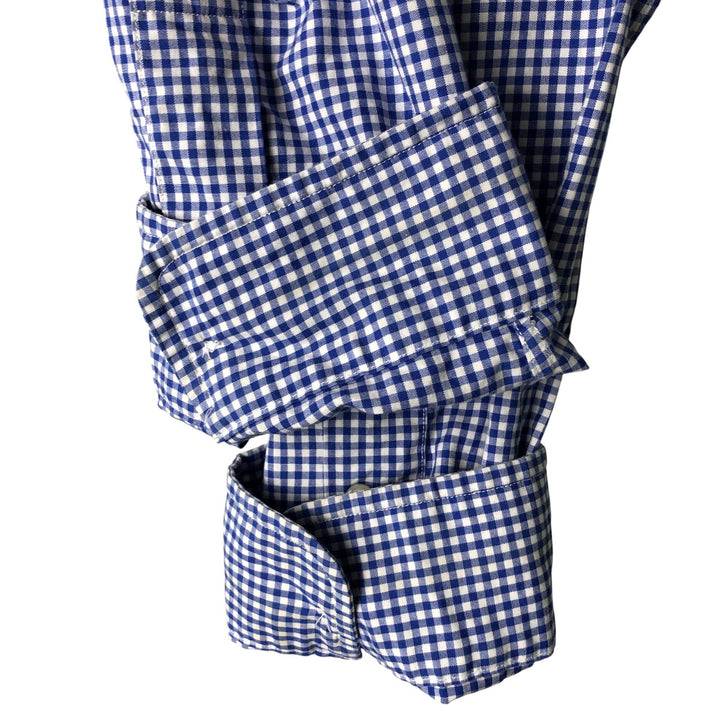 Ralph Lauren Gingham Check Long Sleeve Button-Down Check Shirt Men's XL cotton blue type Vintage Second Hand