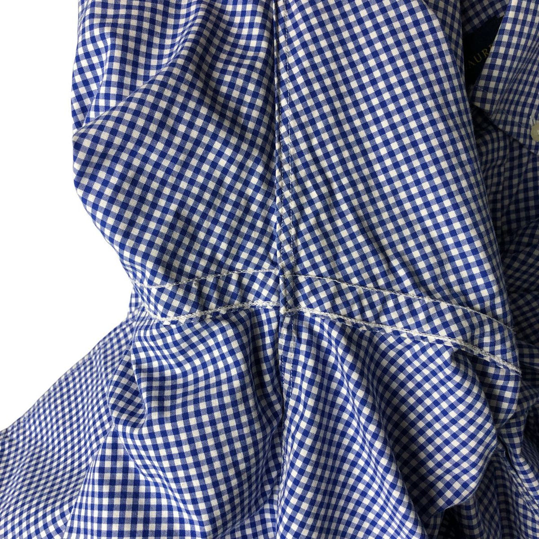 Ralph Lauren Gingham Check Long Sleeve Button-Down Check Shirt Men's XL cotton blue type Vintage Second Hand