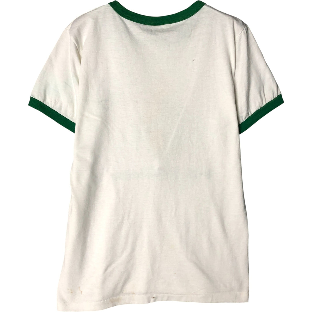 80'S Champion Tricot Tag Ringer T-shirt, Made in USA, Men's M size, Vintage cotton white type Vintage Second Hand