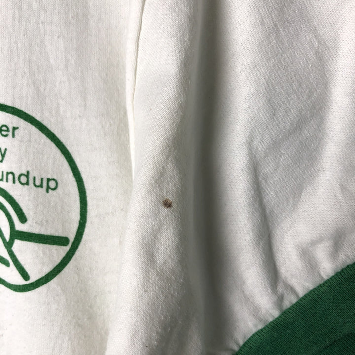 80'S Champion Tricot Tag Ringer T-shirt, Made in USA, Men's M size, Vintage cotton white type Vintage Second Hand