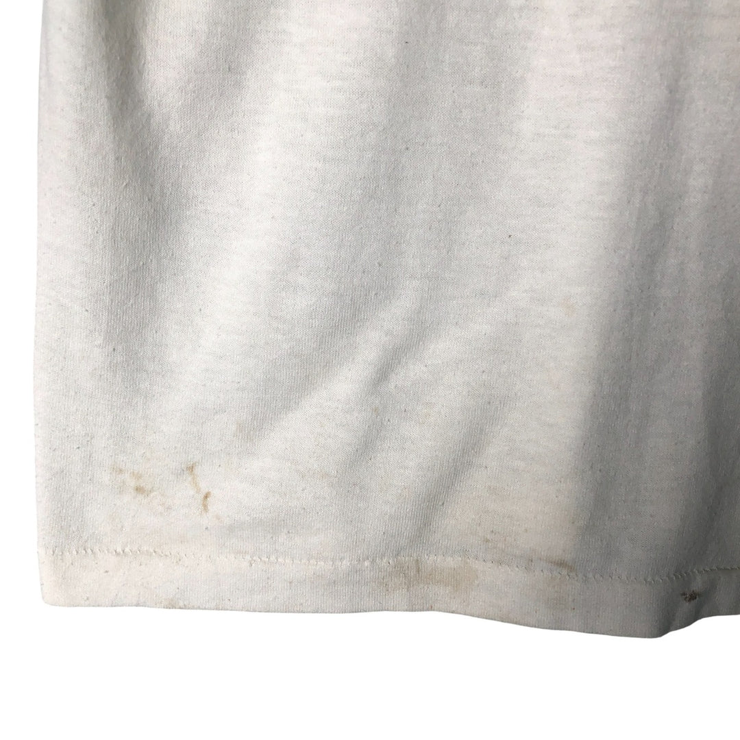 80'S Champion Tricot Tag Ringer T-shirt, Made in USA, Men's M size, Vintage cotton white type Vintage Second Hand