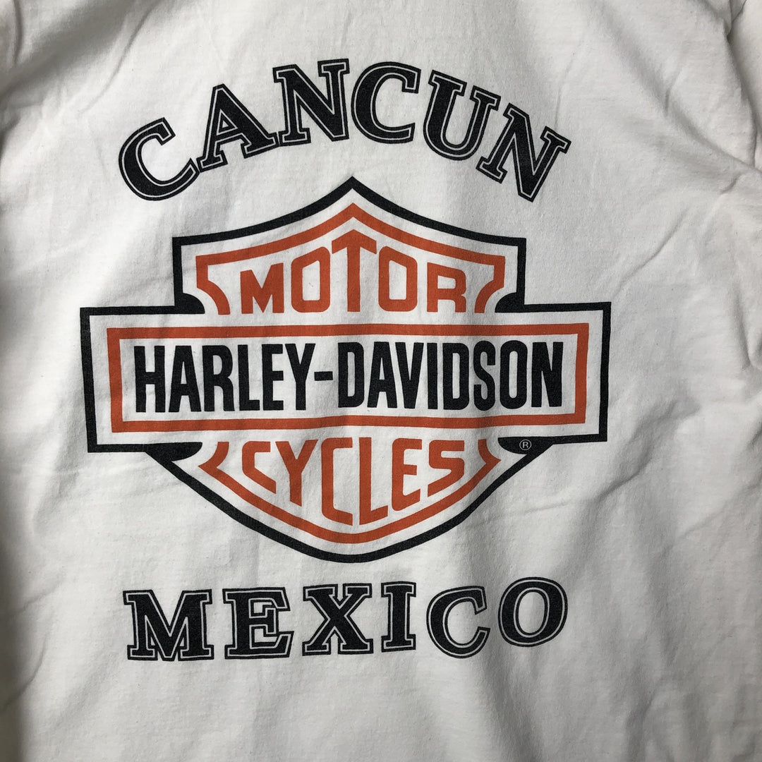 Harley-Davidson Motorcycle Long Sleeve T-Shirt, Men's Size L cotton white type Vintage Second Hand