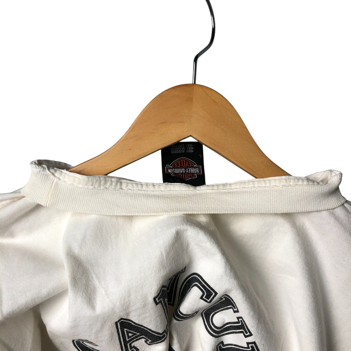 Harley-Davidson Motorcycle Long Sleeve T-Shirt, Men's Size L cotton white type Vintage Second Hand