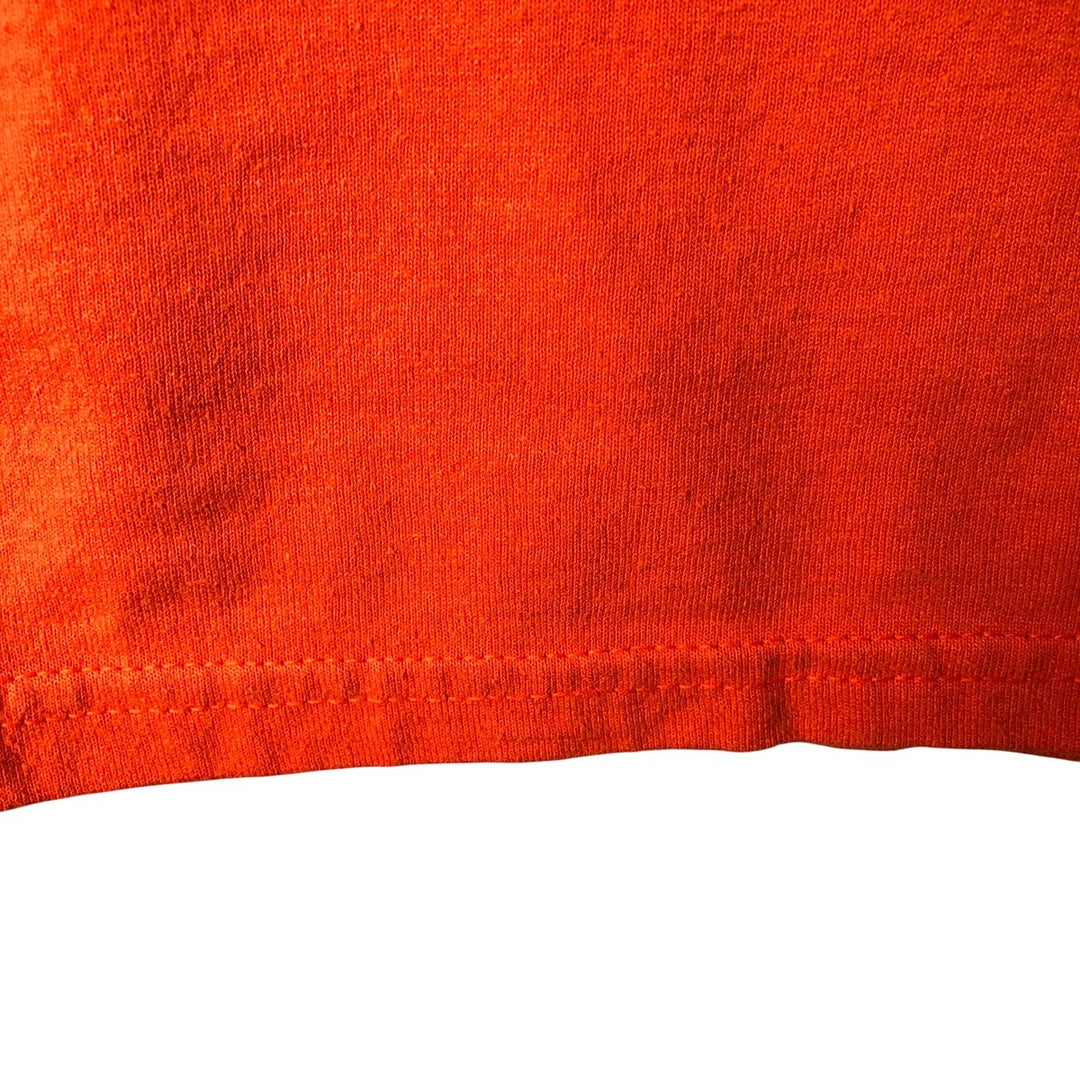 Gildan Eagle Pattern Long Sleeve T-Shirt, Men's Size Medium cotton orange type Vintage Second Hand