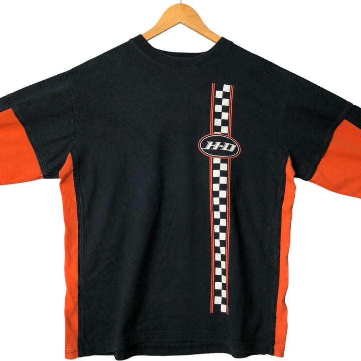2000'S Harley-Davidson Motorcycle Long Sleeve T-Shirt, Made in USA, Men's Size XL cotton black type Vintage Second Hand