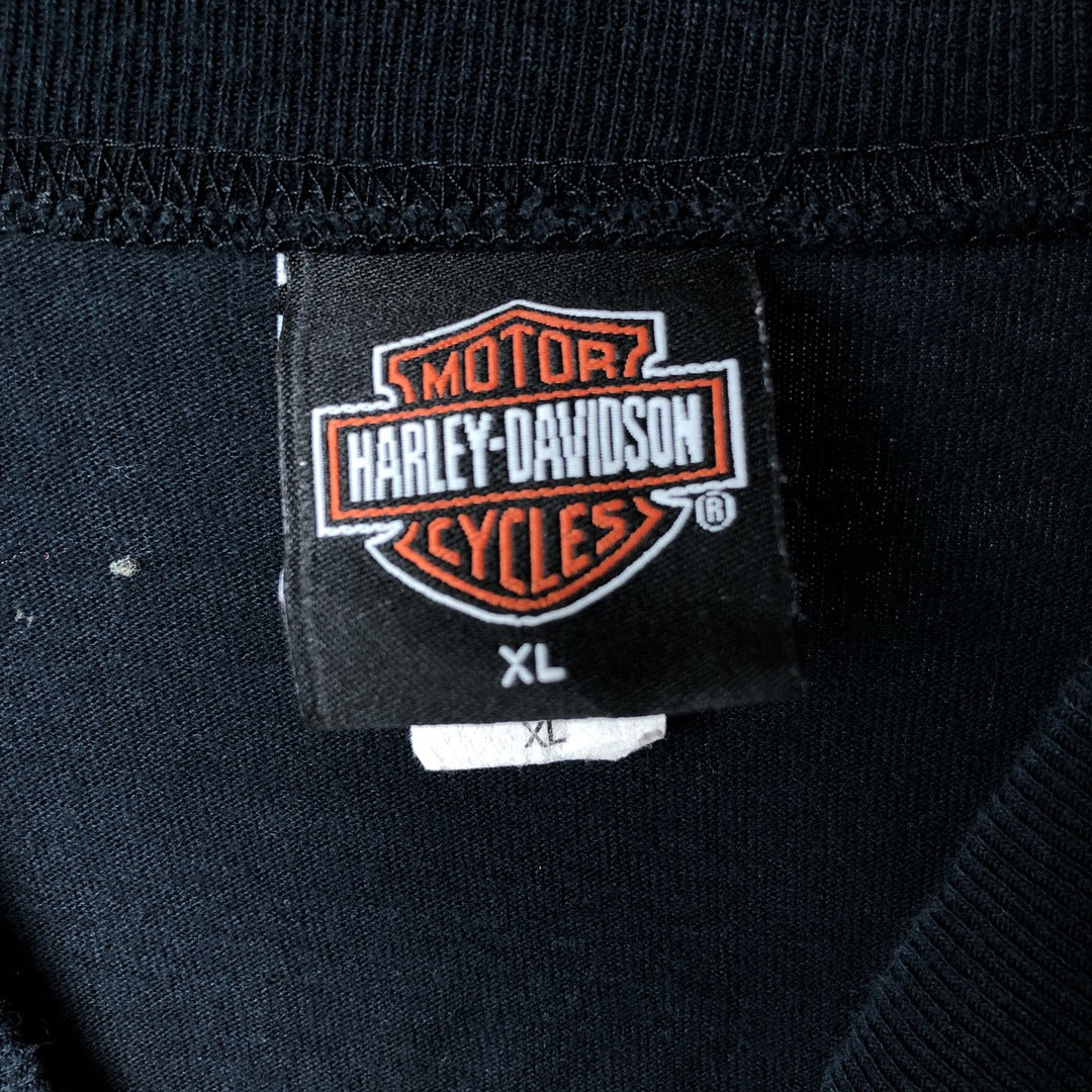 2000'S Harley-Davidson Motorcycle Long Sleeve T-Shirt, Made in USA, Men's Size XL cotton black type Vintage Second Hand