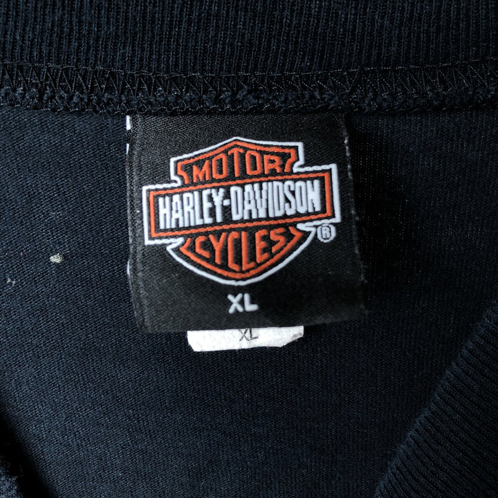 2000'S Harley-Davidson Motorcycle Long Sleeve T-Shirt, Made in USA, Men's Size XL cotton black type Vintage Second Hand