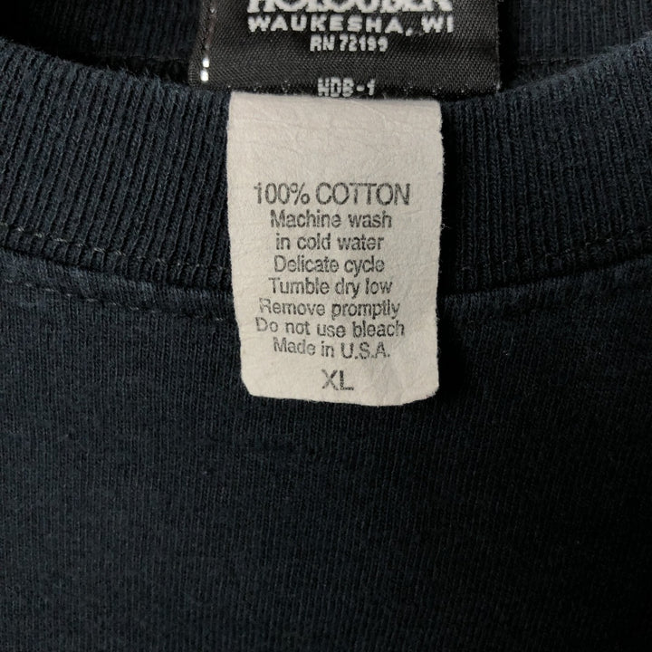 2000'S Harley-Davidson Motorcycle Long Sleeve T-Shirt, Made in USA, Men's Size XL cotton black type Vintage Second Hand