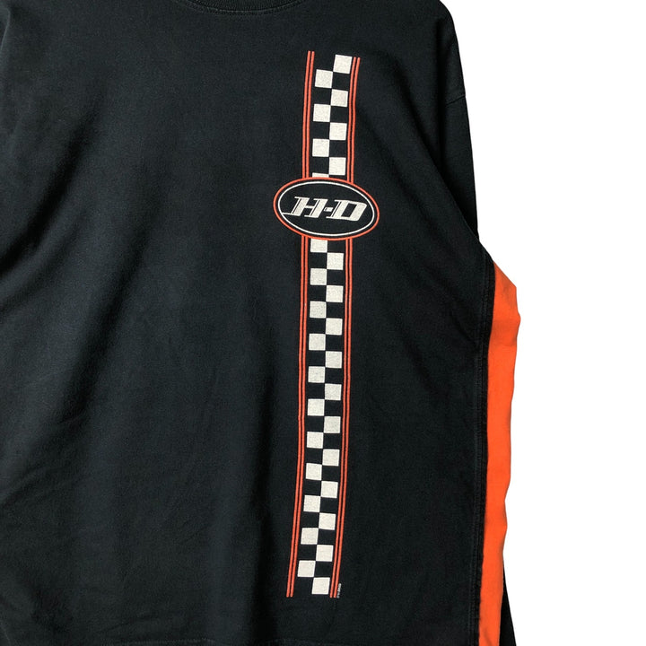 2000'S Harley-Davidson Motorcycle Long Sleeve T-Shirt, Made in USA, Men's Size XL cotton black type Vintage Second Hand