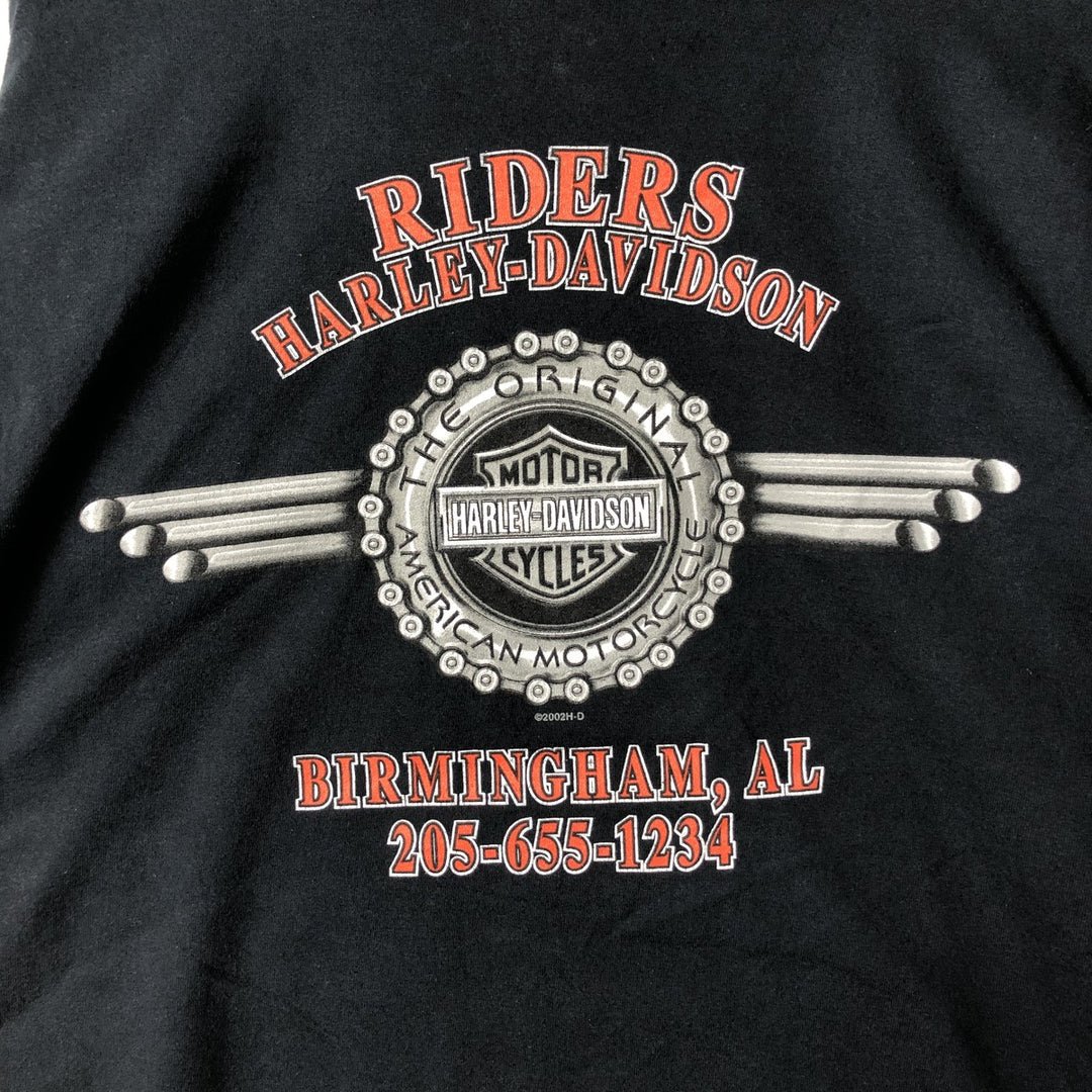 2000'S Harley-Davidson Motorcycle Long Sleeve T-Shirt, Made in USA, Men's Size XL cotton black type Vintage Second Hand