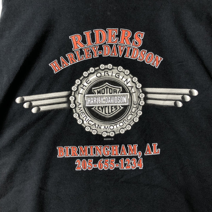 2000'S Harley-Davidson Motorcycle Long Sleeve T-Shirt, Made in USA, Men's Size XL cotton black type Vintage Second Hand