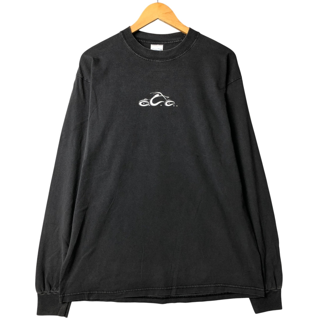 2000'S Gildan OCC Orange County Choppers Motorcycle Long Sleeve T-Shirt, Men's Size L cotton Charcoal Vintage Second Hand