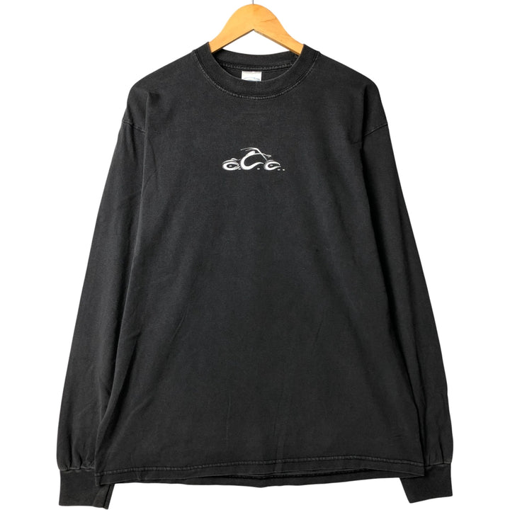 2000'S Gildan OCC Orange County Choppers Motorcycle Long Sleeve T-Shirt, Men's Size L cotton Charcoal Vintage Second Hand