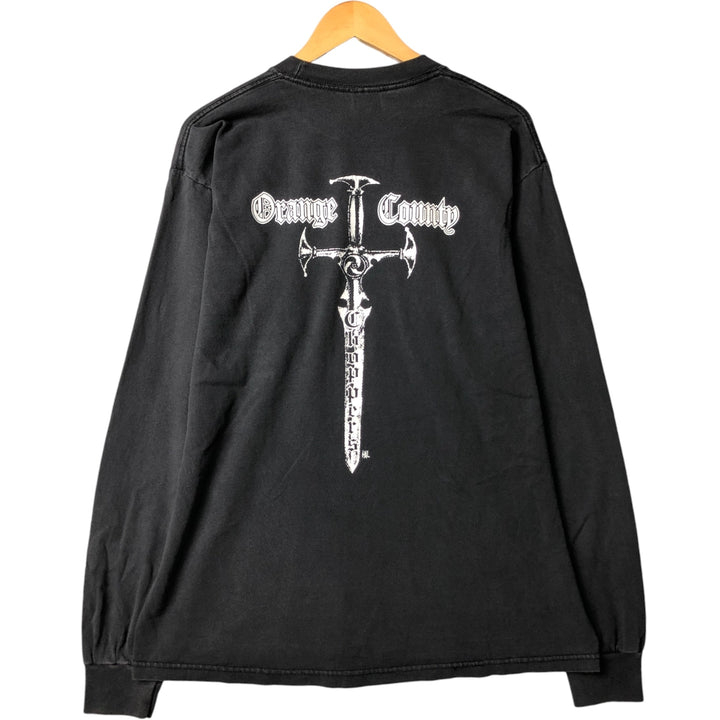 2000'S Gildan OCC Orange County Choppers Motorcycle Long Sleeve T-Shirt, Men's Size L cotton Charcoal Vintage Second Hand