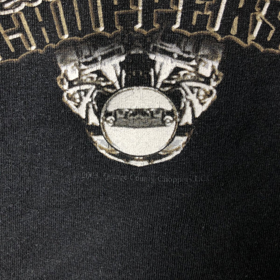 2000'S Orange County Choppers Fire Pattern Motorcycle Long Sleeve T-Shirt, Men's Size L cotton Charcoal Vintage Second Hand