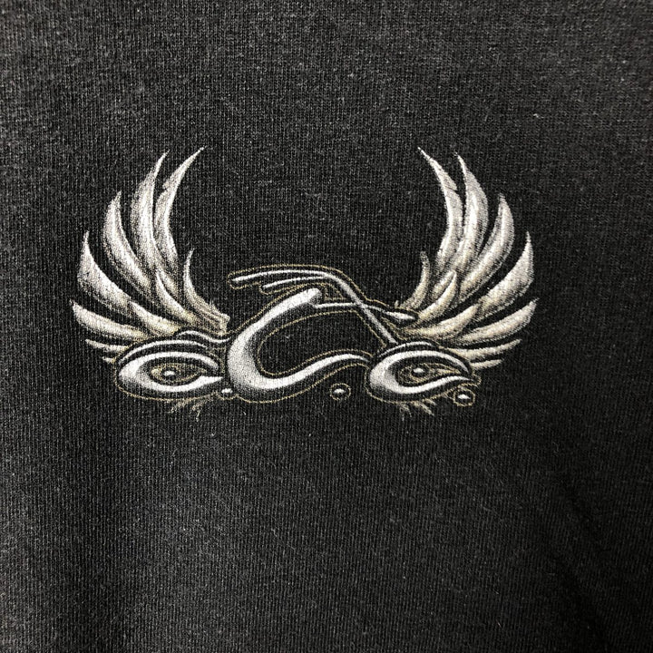 2000'S Orange County Choppers Fire Pattern Motorcycle Long Sleeve T-Shirt, Men's Size L cotton Charcoal Vintage Second Hand