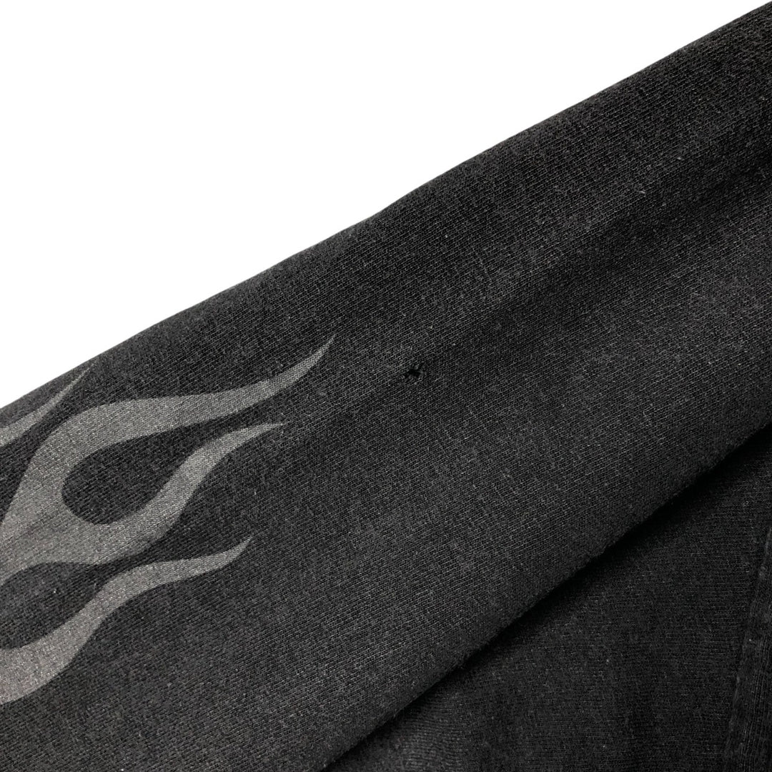 2000'S Orange County Choppers Fire Pattern Motorcycle Long Sleeve T-Shirt, Men's Size L cotton Charcoal Vintage Second Hand