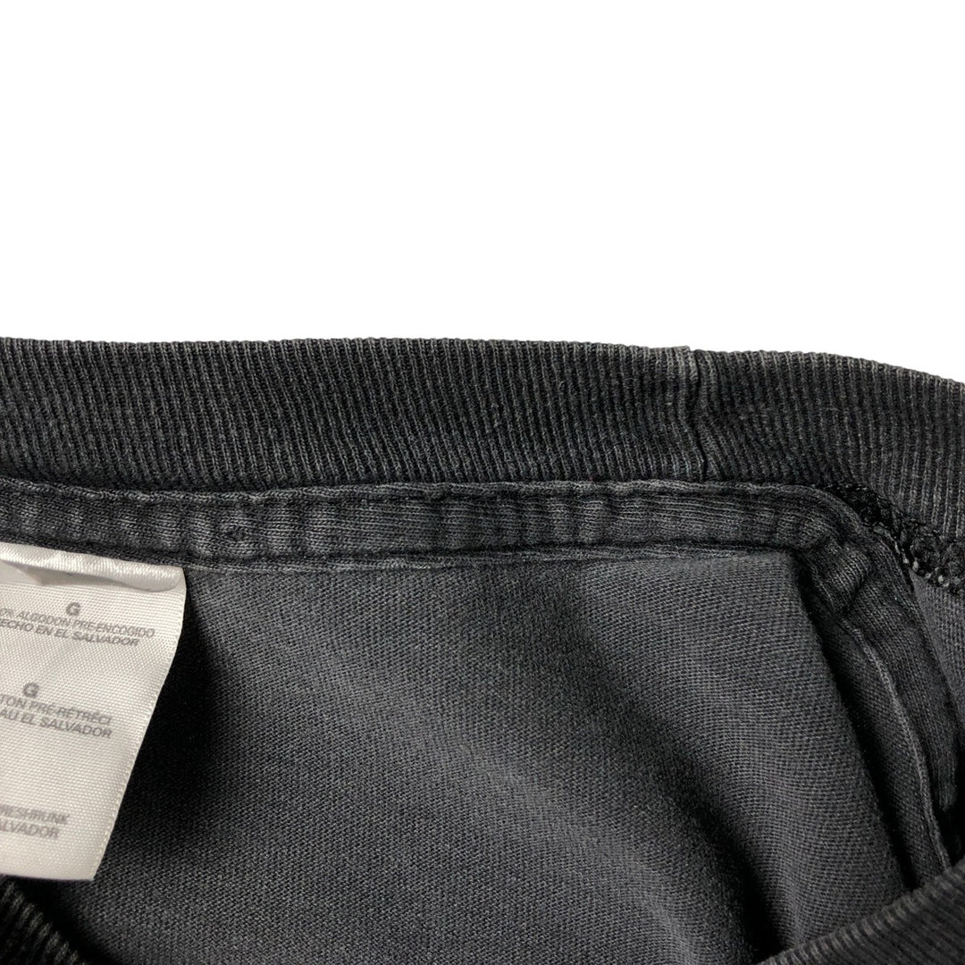 2000'S Gildan J AND P Cycles Eagle Pattern Fire Pattern Motorcycle Long Sleeve T-Shirt, Men's Size L cotton Charcoal Vintage Second Hand