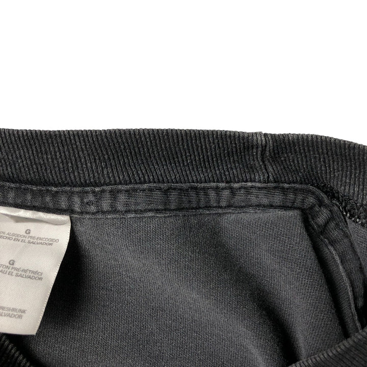 2000'S Gildan J AND P Cycles Eagle Pattern Fire Pattern Motorcycle Long Sleeve T-Shirt, Men's Size L cotton Charcoal Vintage Second Hand