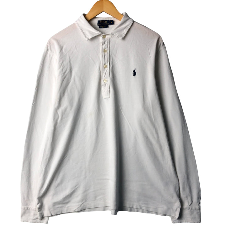 Ralph Lauren POLO RALPH LAUREN Long Sleeve Polo Shirt Men's XL cotton white type Vintage Second Hand